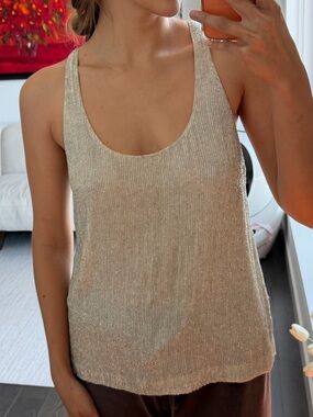 Polo Ralph Lauren Vintage Beaded Metallic Tank Top – Size 6